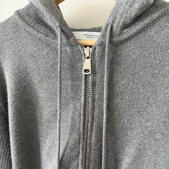 Zara Sweater Knit Zip Up Cardigan Hoodie - Picture 4 of 6